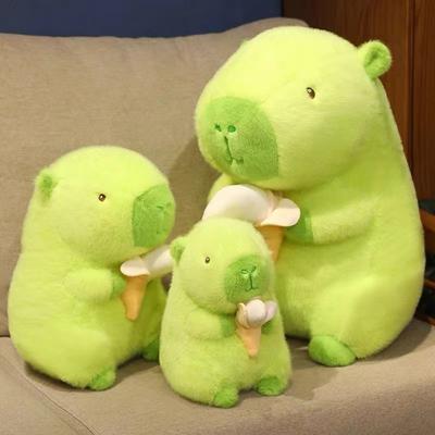 Pibara dukke grønn banan capybara plysjleke liten dukke maskindukke