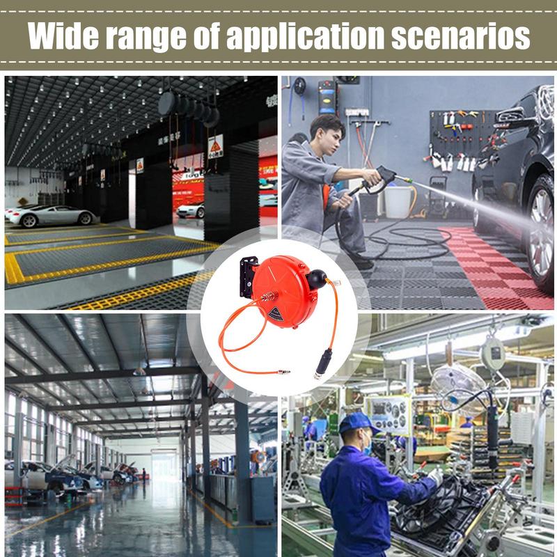 Air Hose Reel 10m Automatic Rewind Commercial Reel Retractable Automatic Rewind Tool Quick Coupler Air Compressor Accessories