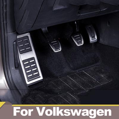 Stainless Steel Car Fuel Brake Pedal Footrest Pedals Cover For Volkswagen VW GOLF 7 MK7 Tiguan L Skoda Kodiaq Rapid Octavia A7