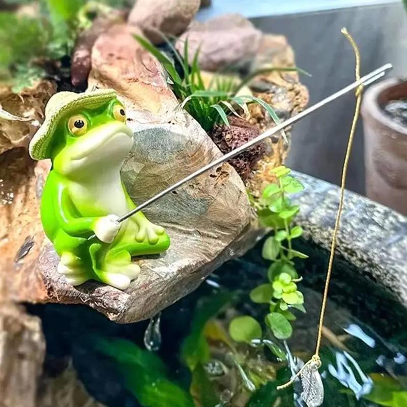 Frosch Angel Statue Tier Skulptur für Außen Garten Lustige Außenlandschaft Gartenstatuen Tierfigur Ornamente