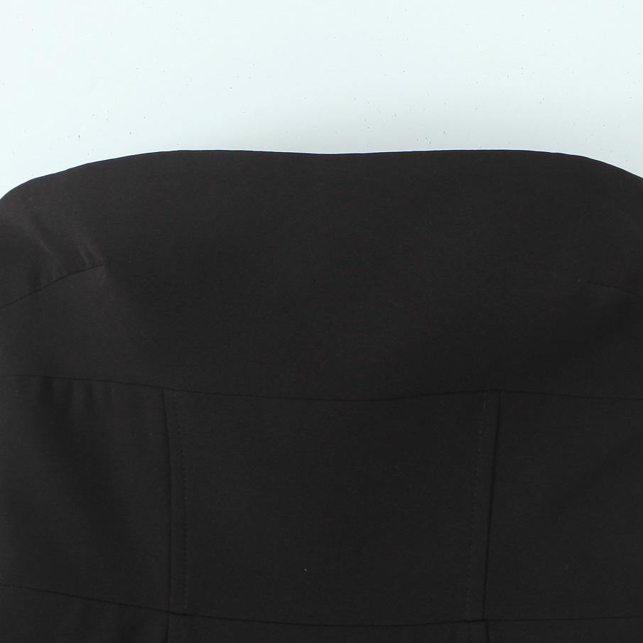 Robe moulante sans bretelles style européen et américain pour femmes printemps 2025 avec décoration nœud