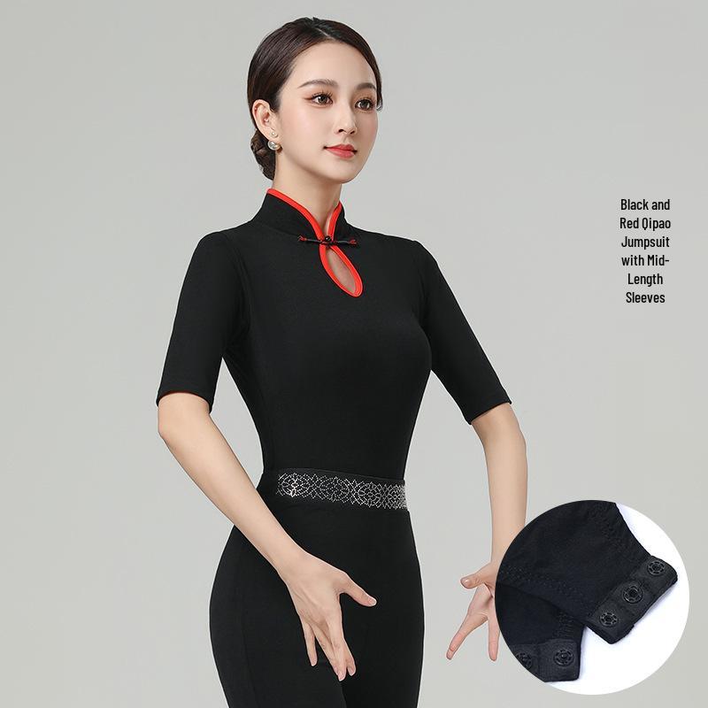 Women's Elegant Bell Sleeve Dancewear Set for Classical Dance, Etiquette, and Fashion Shows