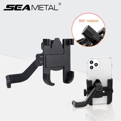 SEAMETAL Motorcycle Bike Phone Holder GPS Bracket Mobile Phone Stand Rear View Mirror Mount