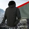 Men Jacket Hooded Long Sleeve Solid Color Jacket Coat with Multi Pockets Zipper