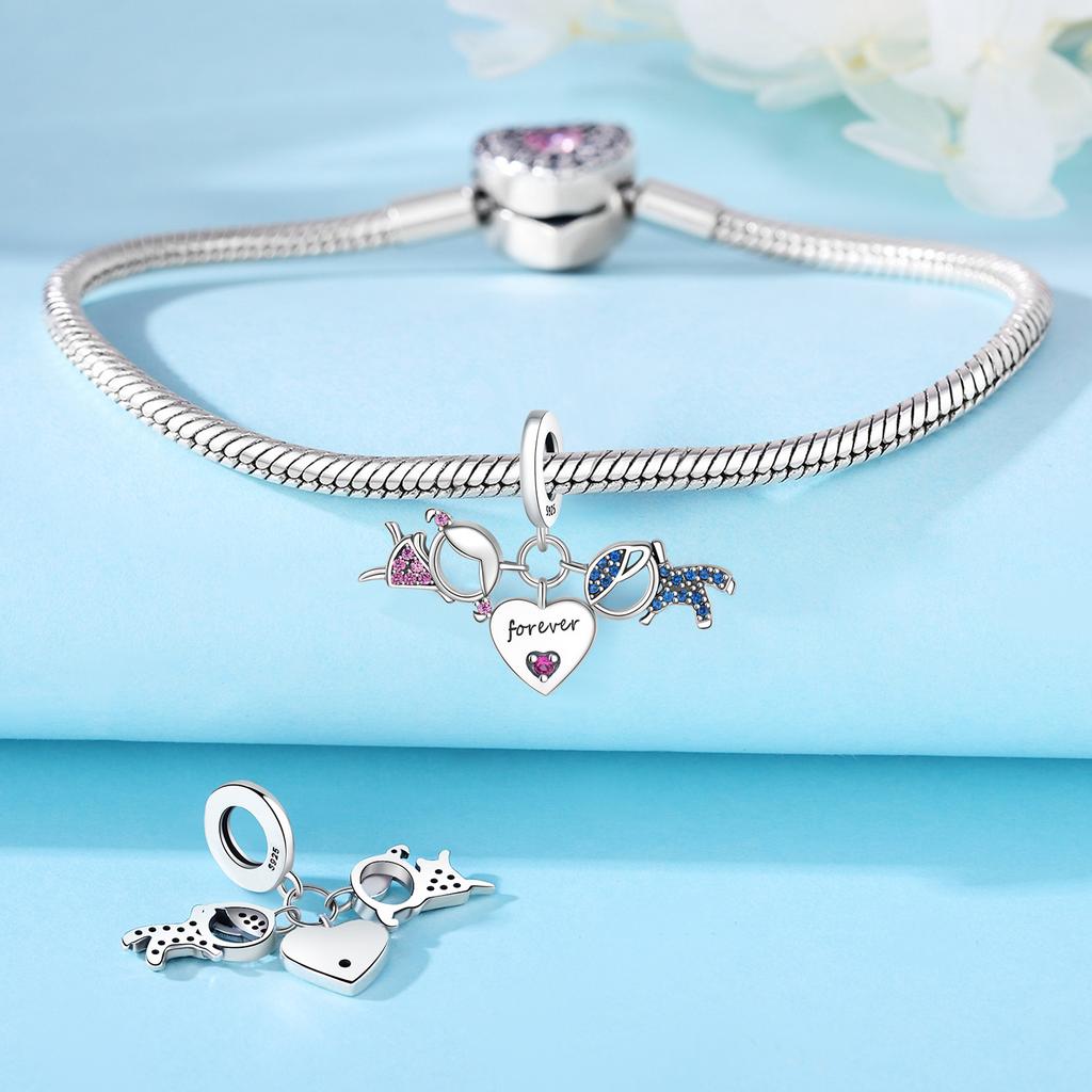 Beads Copper Charms Original Eternal Love Heart Pendant Beads Fit Bracelet Jewelry Diy Women Fine Gift Accessory