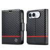 For IPhone Duo Case Luxury Carbon Fiber Leather Flip Wallet Card Slot  Shockproof Back Cover Accessories for IPhone Ultra Fold