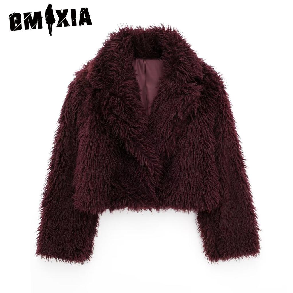 GMXIA Dámské Vintage ležérní jednobarevný potisk Podzim Zima Dlouhý rukáv POLO bundy a kabáty