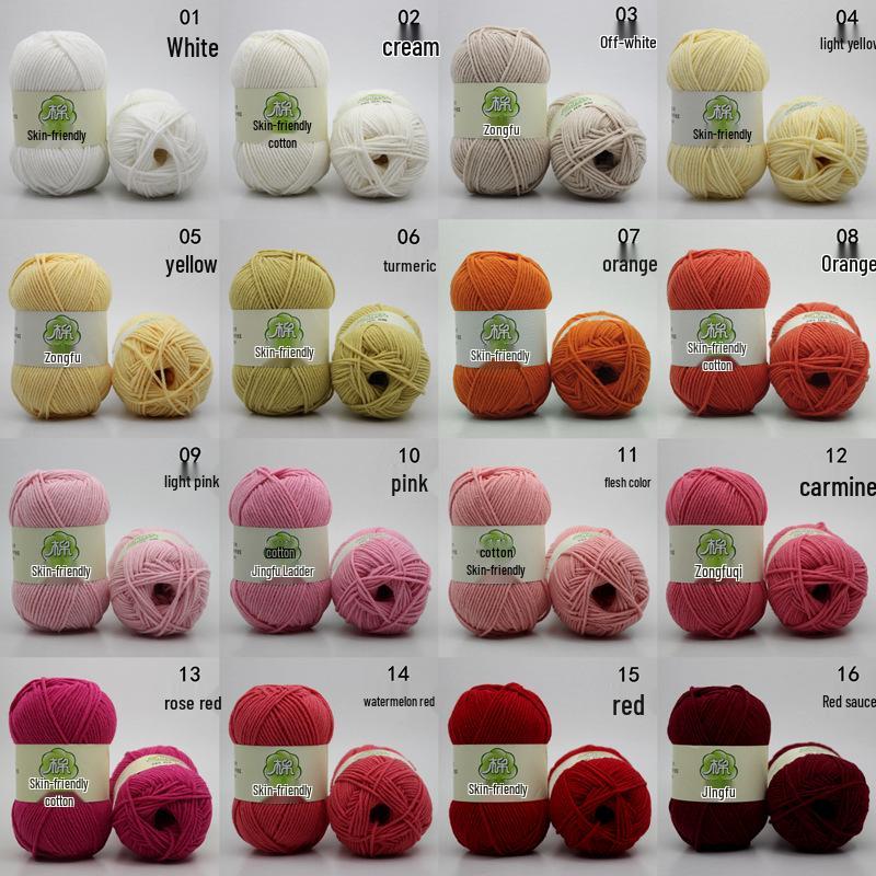 Combed 5-Ply Milk Cotton Yarn for DIY Knitting & Crochet - Medium-Thick Scarf & Blanket Material Pack
