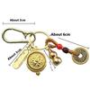 Zodiac Animal Keychain With Cinnabar Charms Wealth Ancient Chinese Emperor Coin Gourd Ornament Lucky Charm Keyring Accessories