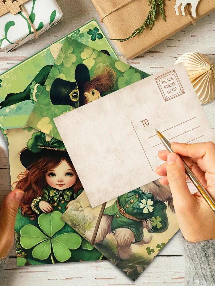32pcs, Vintage St. Paddy's Day Postcards, Tricky Postcards, Message Cards, Cards, DIY Postcards, Collectible Holiday Decorations