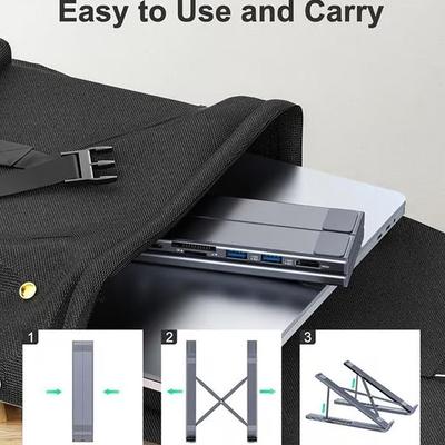 8'i 1 Arada Usb-C Dizüstü Bilgisayar Standı Dock İstasyonu ile Evrensel Usb C Dock Tablet Standı Katlanabilir Type-C Hub'lar Adaptör Tak Çalıştır