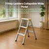 3 Step Stool Herringbone Ladders Foldable Aluminum Alloy Ladder Sturdy Step Rack Working Stools for Garage Home Outdoor Work
