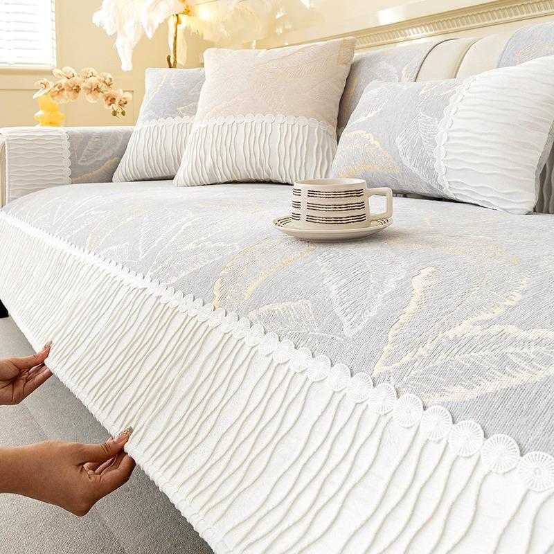

Sofa Cushion Universal In All Seasons New Leather Sofa Cover Fixed Non-Slip Seat Cushion Light Luxury High-End Cover 70*70cm