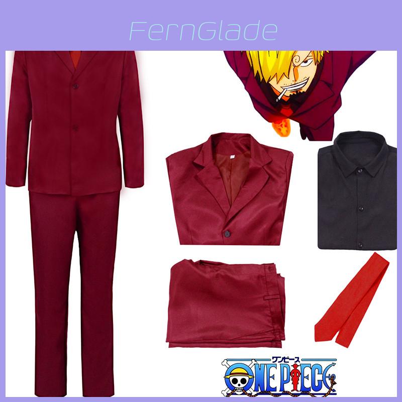 Onepiece Sanji Red Suit Cosplay Costume For Men