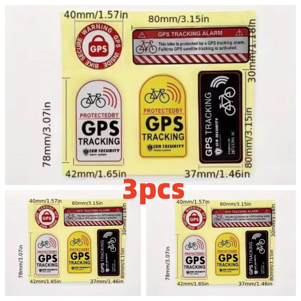 1/2/3/4pcs GPS Tracking Alarm Sticker MTB Road Bike Scooter Motorcycle Anti-Theft Decal Warning Reflective Paster For Bicycle
