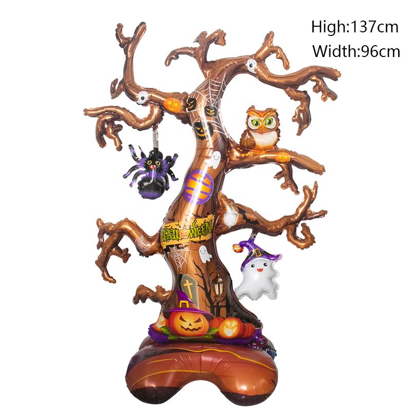 Halloween Pumpkin Ghost Tree Spider Foil Balloons for Outdoor Indoor Yard Halloween Party Kid Inflatable Toy Home Decor Supplies