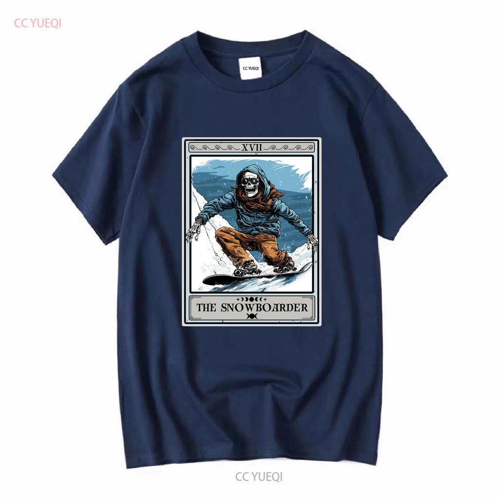 The Snowboarder Tarot Card T Shirt Snowboarding Vintage Washed Soft Top For Everyday Wear Versatile Breathable Casual
