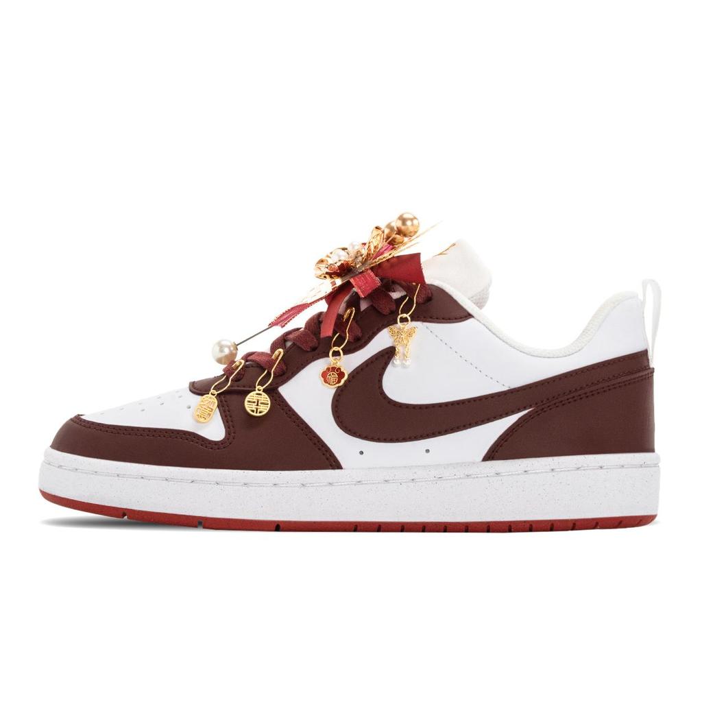 Nike Court Borough Wedding Shoes GS Auspicious Dragon And Phoenix Slip Resistant Abrasion Resistant Low top DV5456-137(TeamA-)