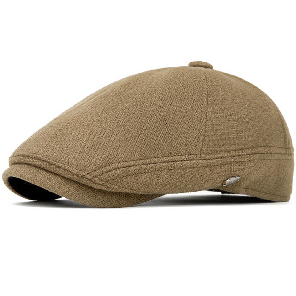 

HT5030 Berets Thick Warm Winter Caps for Men Women Vintage Wool Beret Hat Male Female Adjustable Flat Cap Octagonal Beret Caps 55-60cm Adjustable хаки