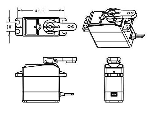 Zosky DS3218 20kg High Torque Full Metal Digital Steering Servo, Waterproof, Compatible with Baja RC Cars (180°)