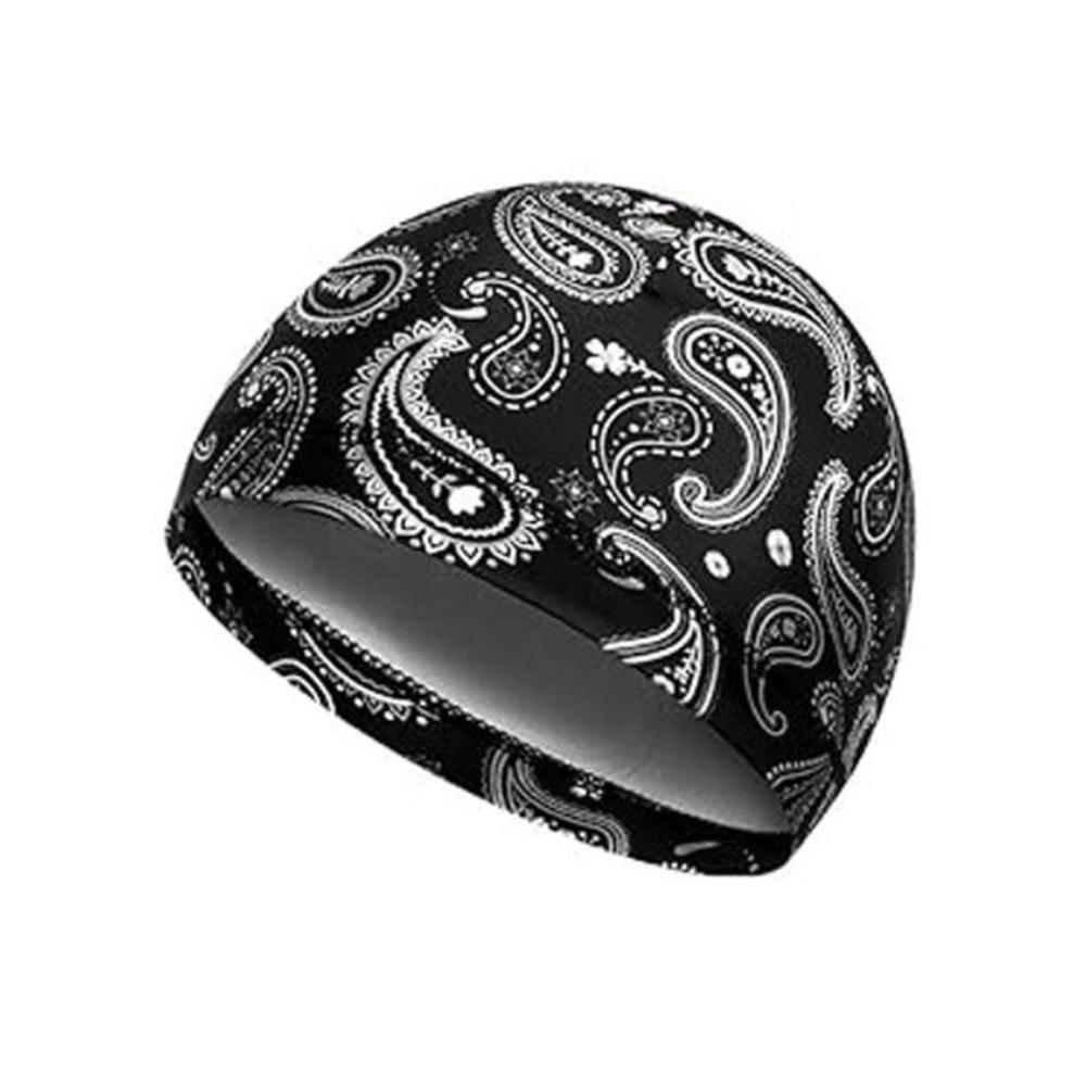 

Breathable Hijab Caps Paisley Print Cycling Head Wrap Lightweight Bandana Hat Hip-Hop Style чёрный