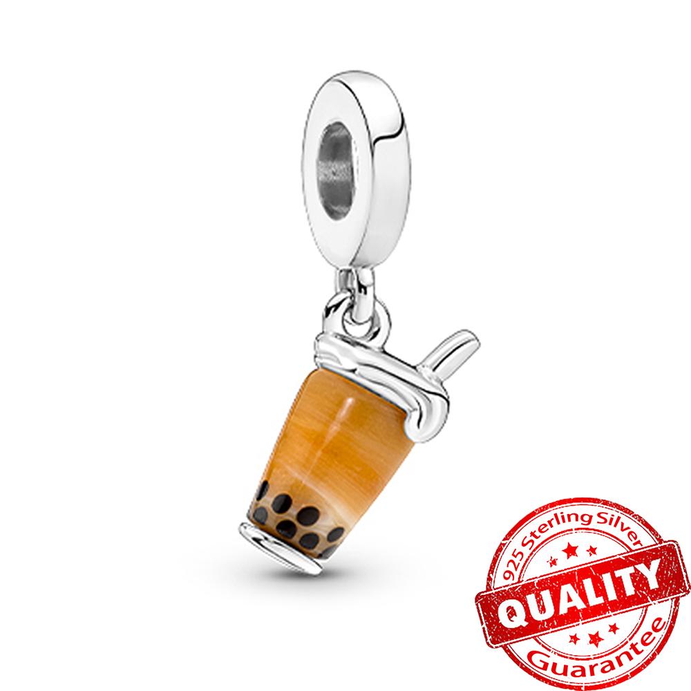 Radiant Copper Coffee Pot Beer Dangle Charm Fit Original Bracelet Copper Red Wine Glass Charm For Jewelry Making