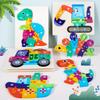 3D Buckle Stereo Wooden Puzzle Toy for Children's Early Education and Hand Grasp Board Building Blocks Assembly