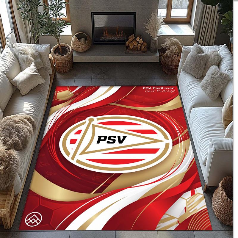 PSV Eindhoven FC Soccer Football Pattern Soft Area Rug Non Slip Indoor Floor Carpet Sports Decor Mat for Bedroom
