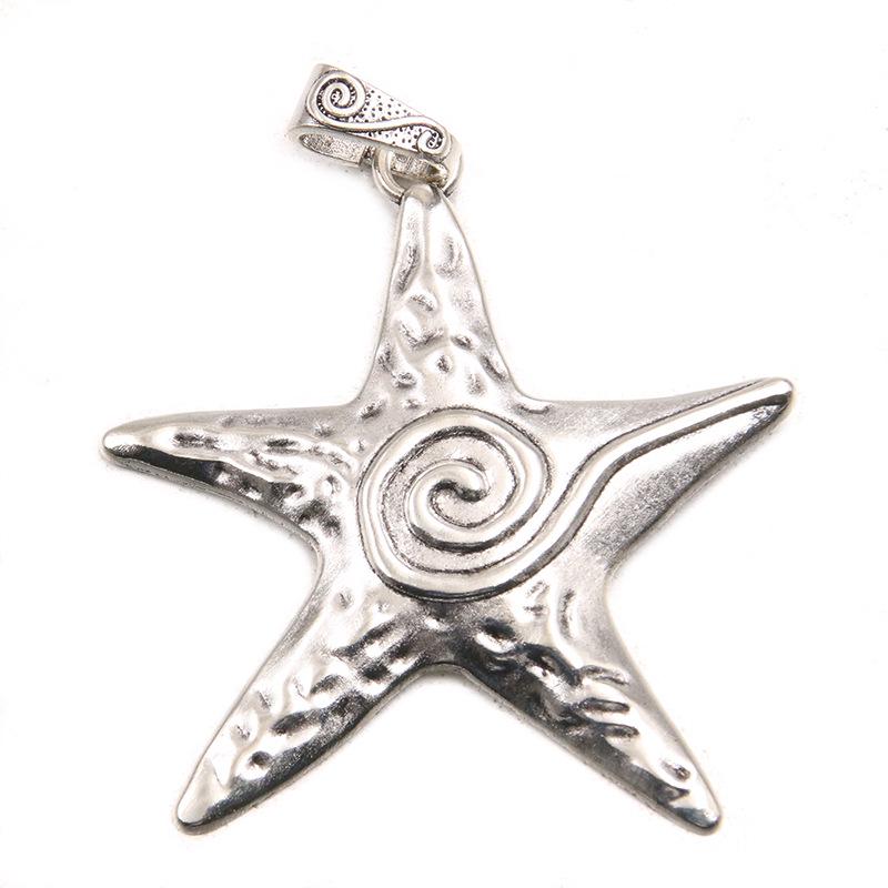 3 Colors 66x81mm Starfish Pendant Charm for DIY Marine Life Jewelry