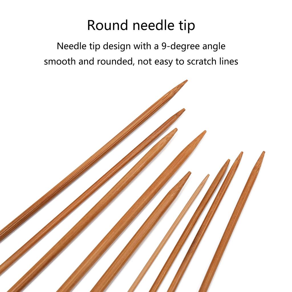 6PCS Bamboo Crochet Hooks for Weaving Bag Socks Yarn Crafts Wood Knitting Needle Pointed Head Knitting Needle