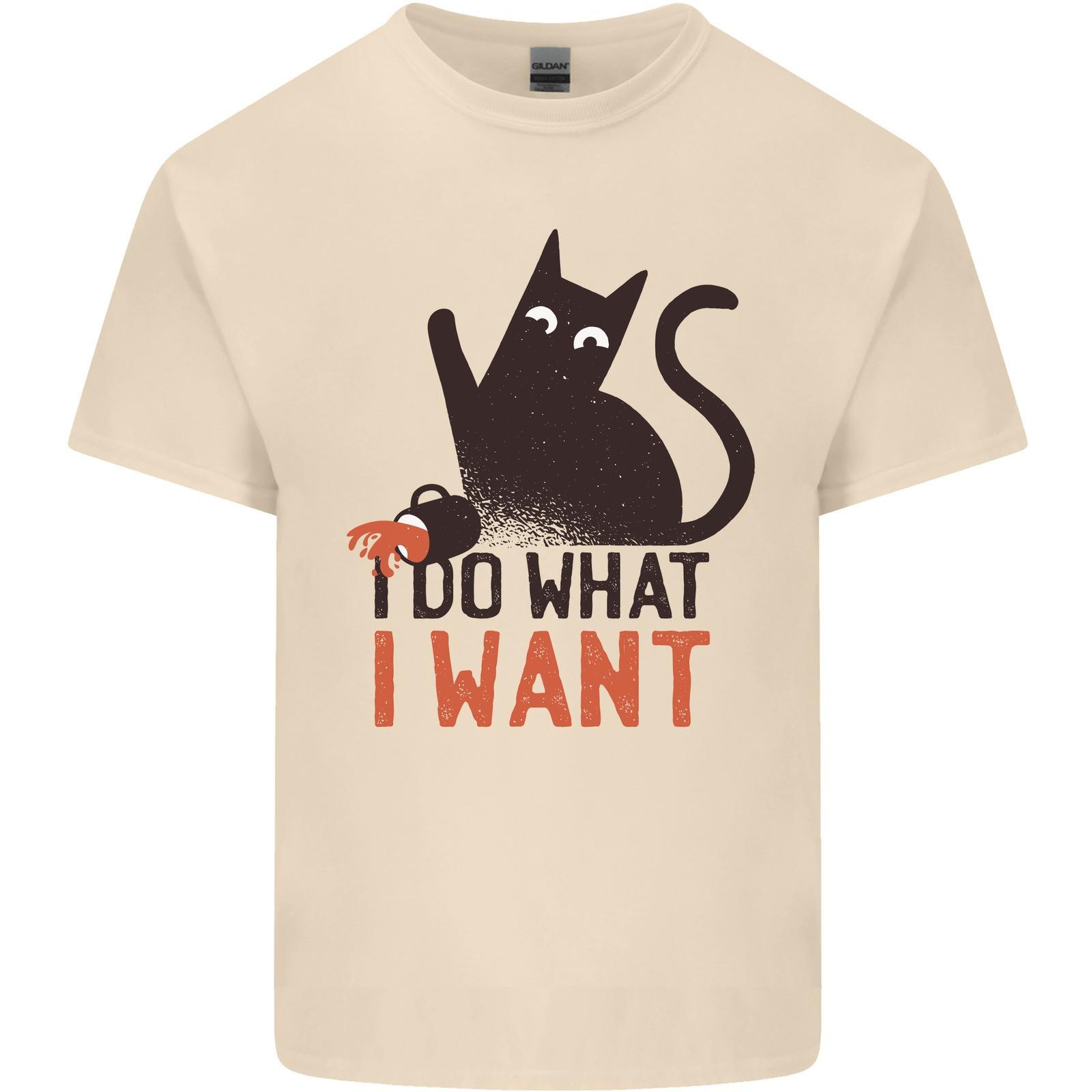 I Do What I Want Funny Cat Mens Light Cotton T-Shirt M