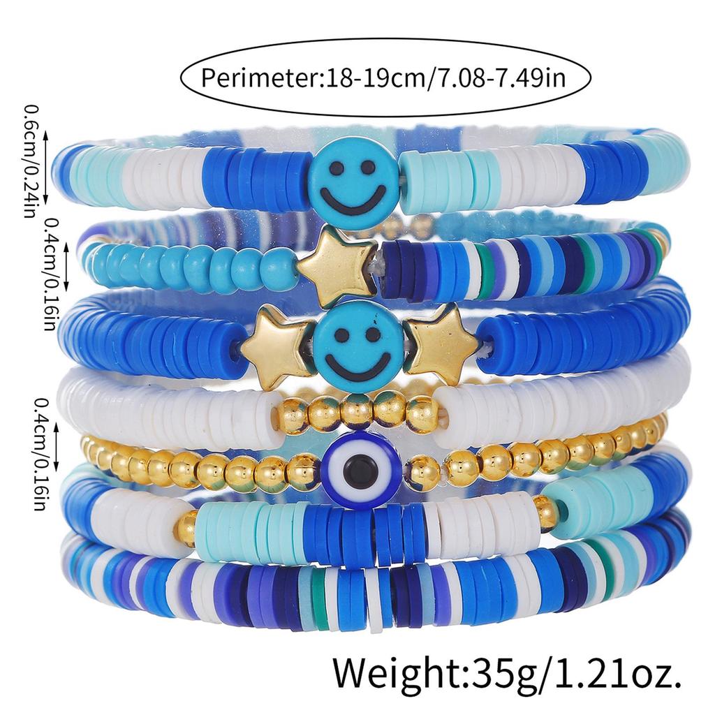 """WWJD"" Buchstaben Polymer Clay Perlen Armband Set": Europäischer/Amerikanischer Stil, 10er-Set Dankbarkeits-Glaubensarmbänder.