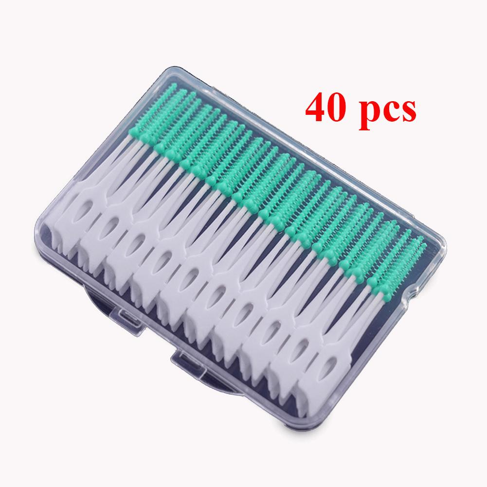 40~150Pcs Silicone Interdental Brush Disposable Dental Floss Picks Cleaning Between Teeth Soft Hilo Dental Brace Brush Toothpick