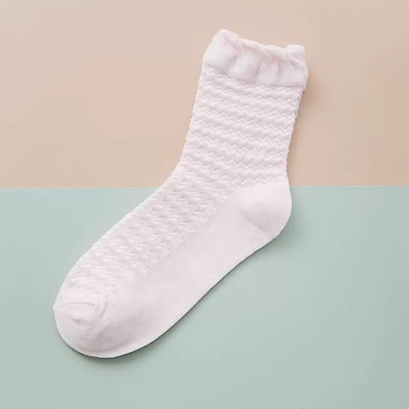 Women Spring and Summer Thin Pure Color Bubble Mouth Sweet Mesh Loose Mouth Pregnant Women In The Tube Cotton Socks