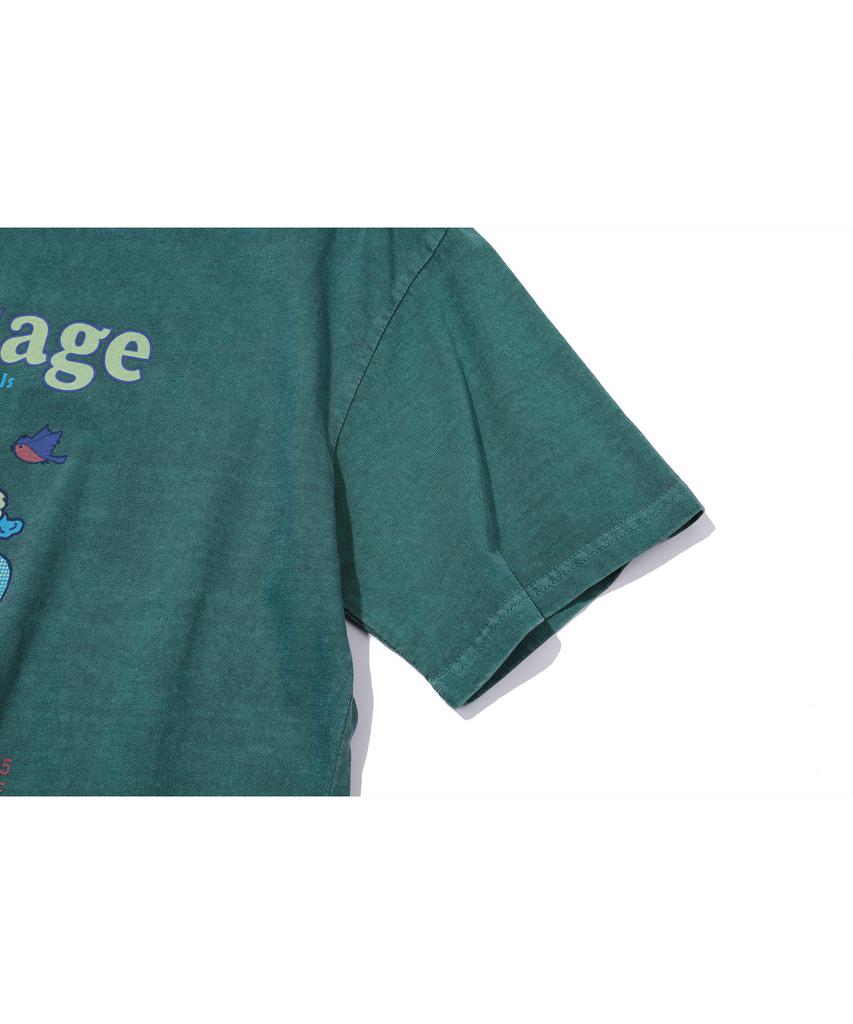 CPGN STUDIO Bubble Heart Pigment Short Sleeve T-Shirt Basil Green