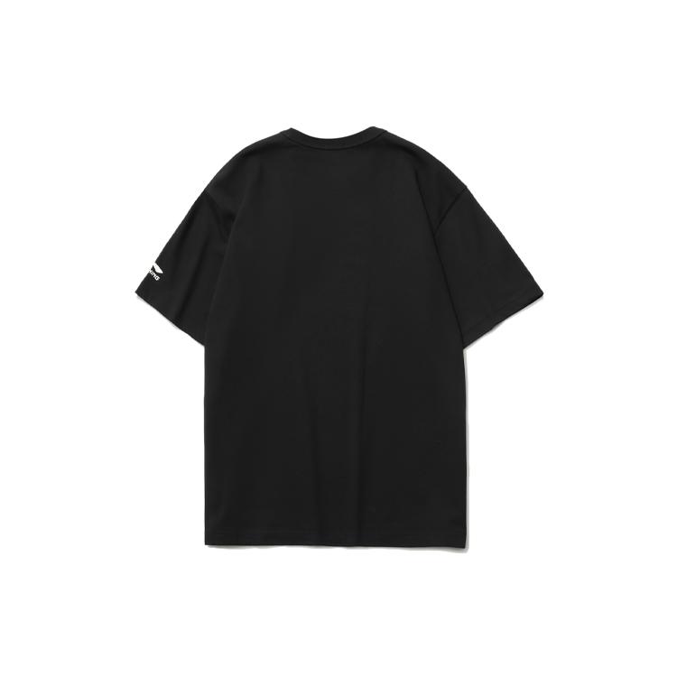 Li Ning Sports Fashion Collection T Shirts Men's Black Crew Neck Moderate Straight Fit AHSR259-1