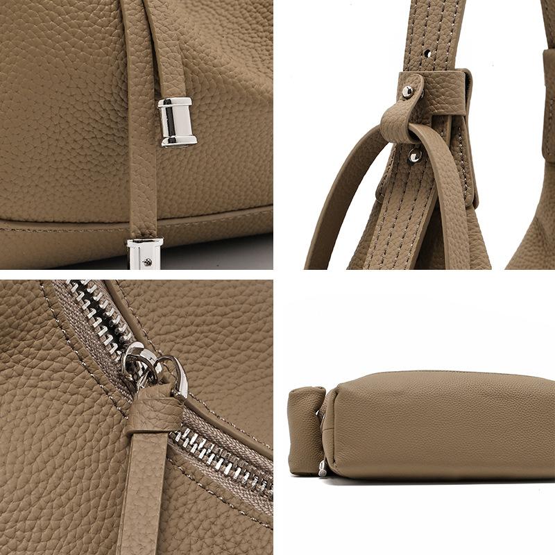 First Layer Cowhide Shoulder Bag New Genuine Leather Women's Bag Retro Commuter Crossbody Bag Fashionable Versatile Underarm Bag Women