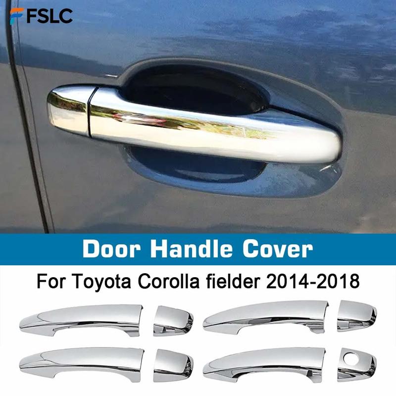 Car Door Handle Cover For Toyota Corolla Fielder 2014 2015 2016 2017 2018 Chrome Pad Sticker Overlay Styling Accessories