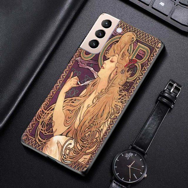 Etui na Samsung Galaxy S21 S20 S10 S9 S8 Plus Ultra 5g S10lite S10e S7edge S20 S21 Fe Etui Plakat Artystyczny Alphonse Mucha Slim