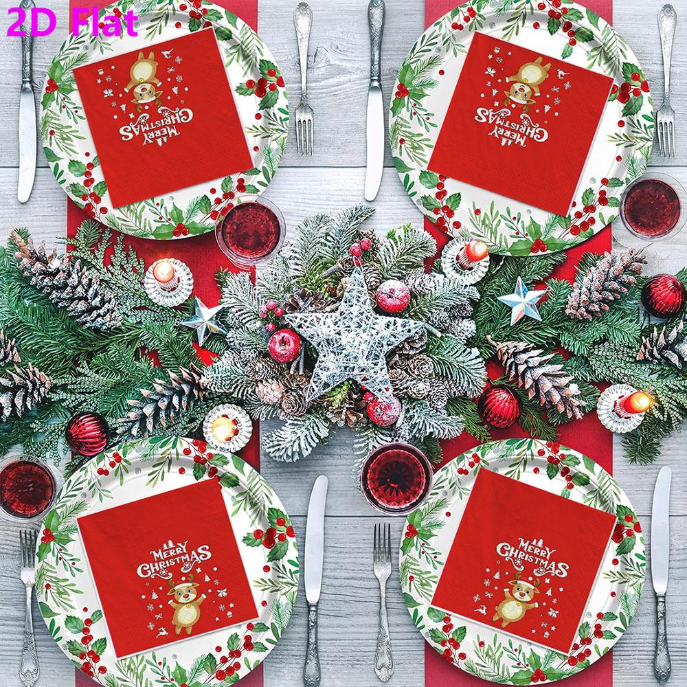 20pcs Disposable Napkins with Christmas Collection Pattern Print for Wedding,Parties,and Daily Use for Thanksgiving Fall Christmas Table Decoration