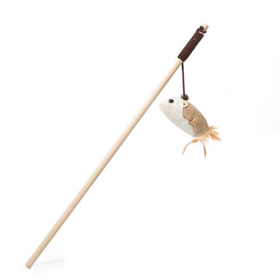 Funny Cat Stick Interactive Toy with Feather Lightweight Cat Teaser Wand Hunting Instinct Activation Cat Teaser Stick for Indoor Cats And Kittens