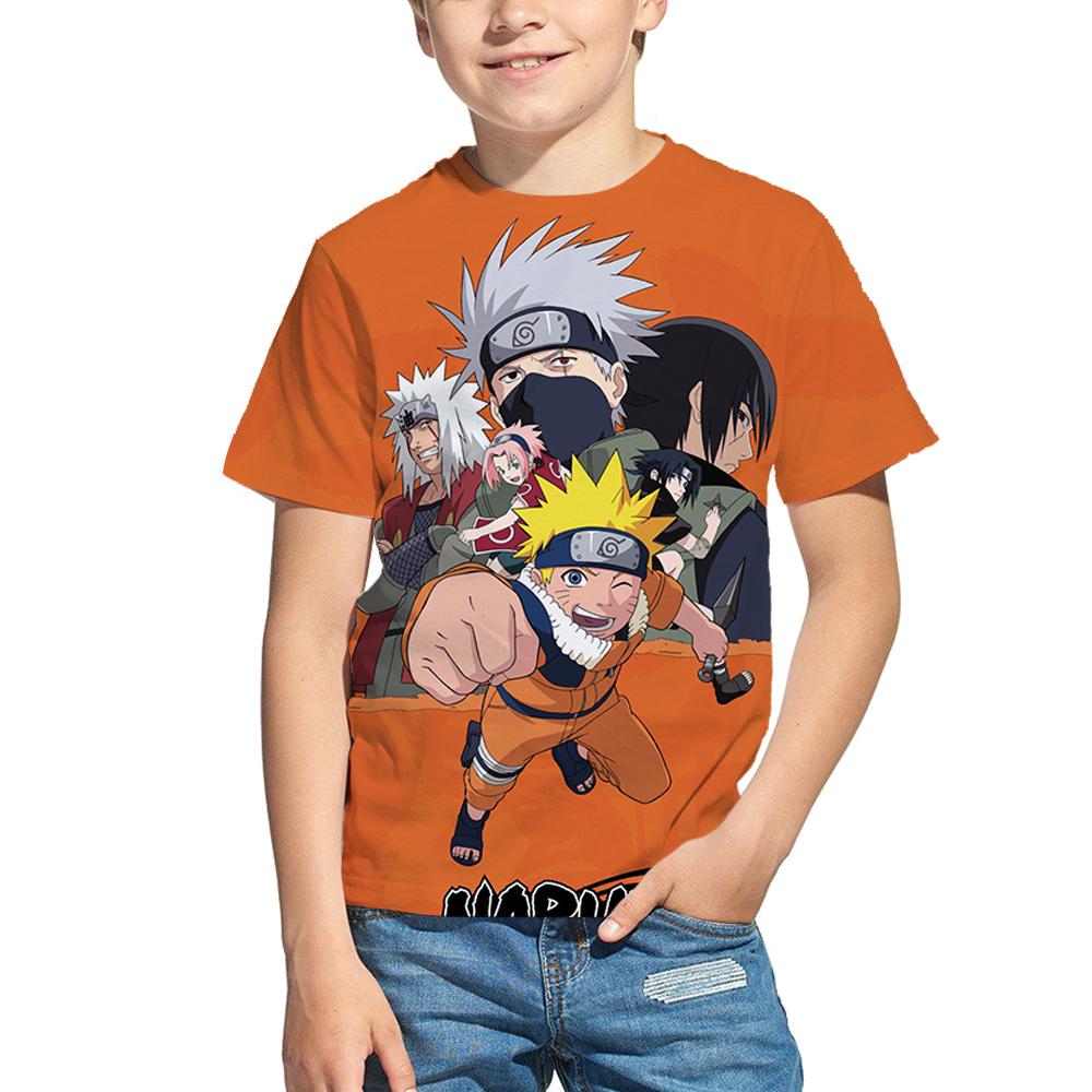 

Children Cartoon T-shirt Japanese Naruto 3D Short Sleeve Summer Boy Football Sports Jersey Leisure and Entertainment Clothing 160
