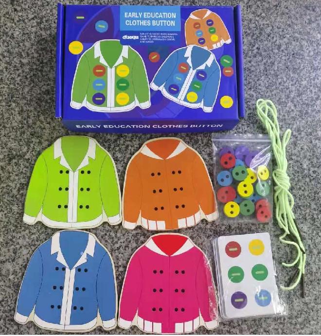 

Трансграничная детская игра с продеванием пуговиц для раннего развития и сюжетно-ролевых игр