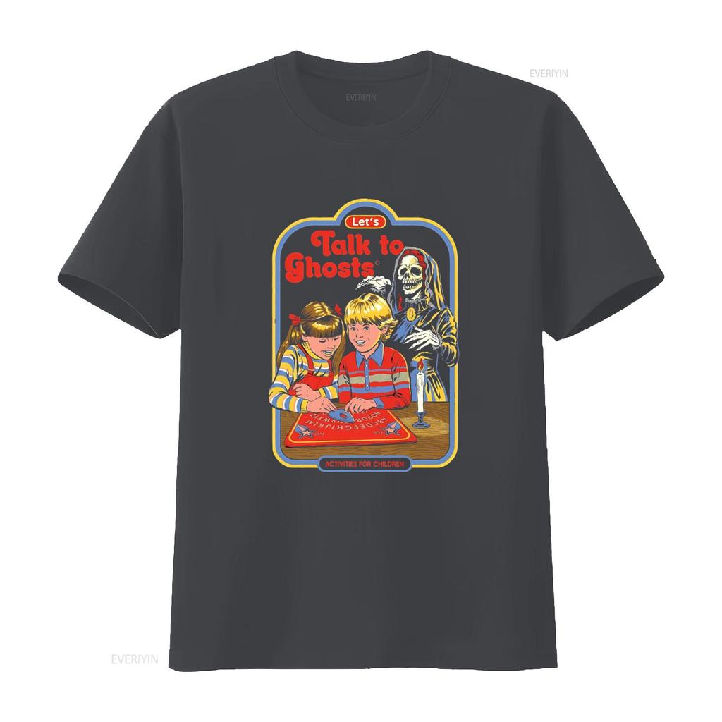 Pyramid International Lets Talk To Ghosts Kids Activity T Shirt L Black Vintage Washed Stretched Comfortable Designer Clothes
