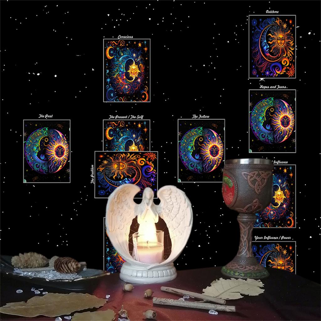Quadratische Tischdecke Tarot-Altar-Tuch Brettspiel-Unterlage Astrologische Orakel-Unterlage Tischabdeckung Kartenmatte Divinations-Tischdecke