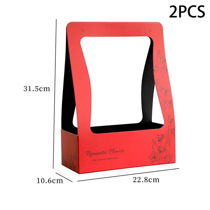 

Coffee Flower Cake Dessert Packaging Box Portable Flower Gift Bag Kraft Paper Holder Photo Favor Drink Carrier With Handle вина червоного кольору