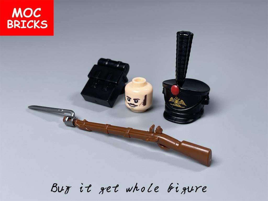 MOC Кубики Російська Армія Наполеонівські Війни Фігурка Будівельні Блоки Меч Пістолет Військові Аксесуари Зброя Дитяча Іграшка