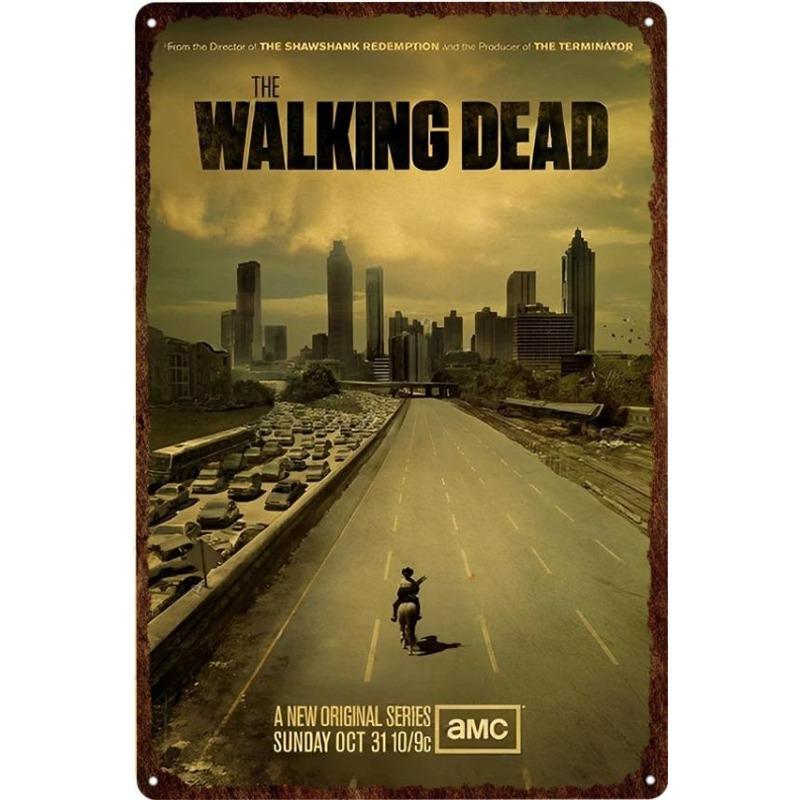 Metal Tin Poster The Walking Dead Movie Metal Sign Plaque Poster for Bar Club Wall Decor Retro Home Vintage Wall Plate Pendant
