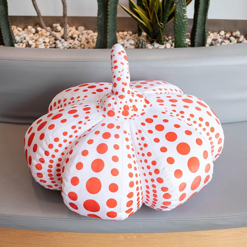

Wave Point Pumpkin Toy Yayoi Kusama the Same Pumpkin Throw Pillow Halloween Decor Doll Baby Kids Toys Home Sofa Decor Pillow 40cm білий