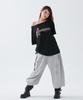 ESCAPEFROM [Escf X Hot Today] Cross Angel Print Side Shirring Detail Loose Fit One-Shoulder Short Sleeve T-Shirt Black